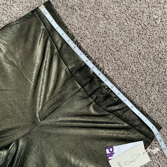 Joie Wide Leg Glitter Gold Sparkle Pant Trousers Elastic Waist - Picture 5 of 13